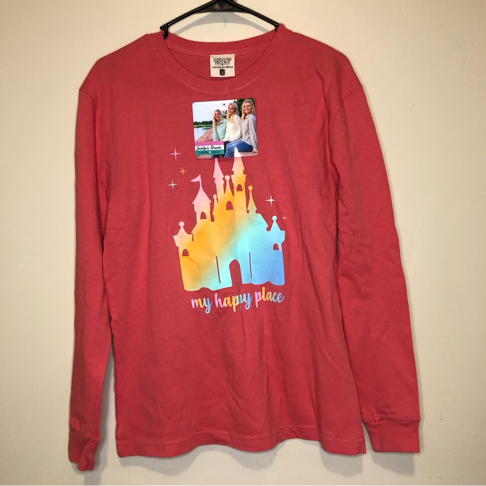 NWT Jadelyn Brooke my happy place disney long sleeve womens small pink
